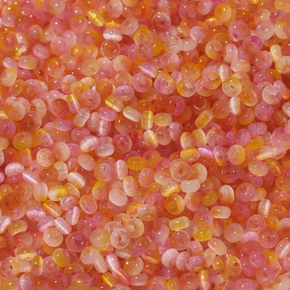 About 2 * 4mm Glass Two-color Cat's Eye Beads, DIY Bracelet Beaded Jewelry Accessories