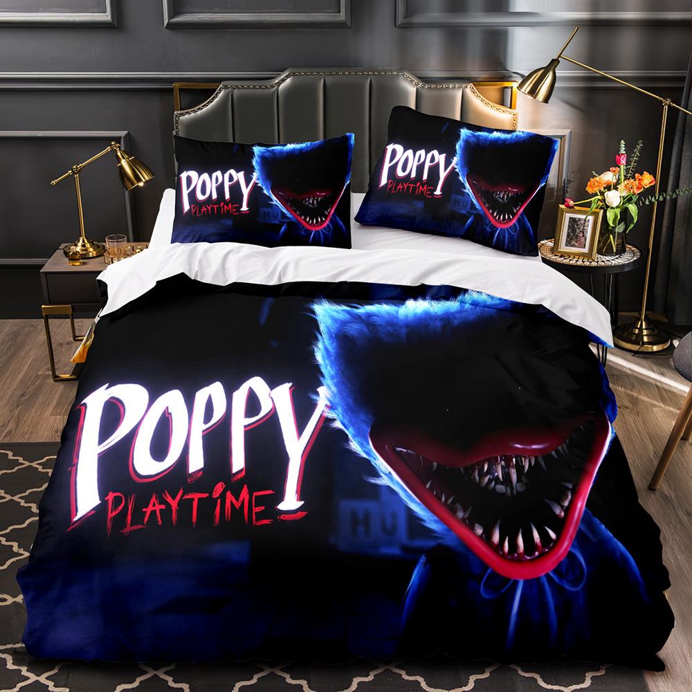 Poppy Playtime Digitálna potlač 3D Trojrozmerná Trojdielna súprava obliečka na prikrývku a obliečka na vankúš typu krevety