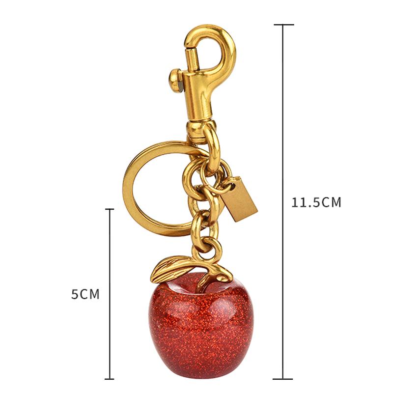 Apple Keychain Pendants Exquisite Car Keychain Bags Pendant Ornaments Women'S Handbag Accessories