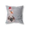 Merry Christmas Cute Snowman Print Pattern Polyester Cushion Cover Home Living Room Sofa Decoration Square Pillow Pillow Cover