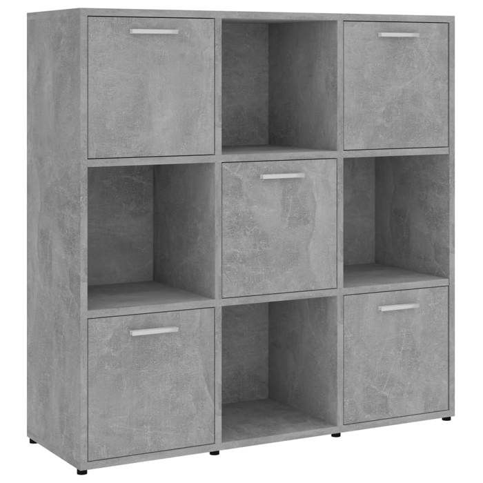 VidaXL Bibliothèque, Meuble de Rangement avec Compartiment, Armoire à Livres Salon Salle de Séjour Intérieur, Gris Béton 802934