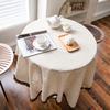Imanqiyun Khaki Tassel Tablecloth - American Country Linen Blend Rectangular