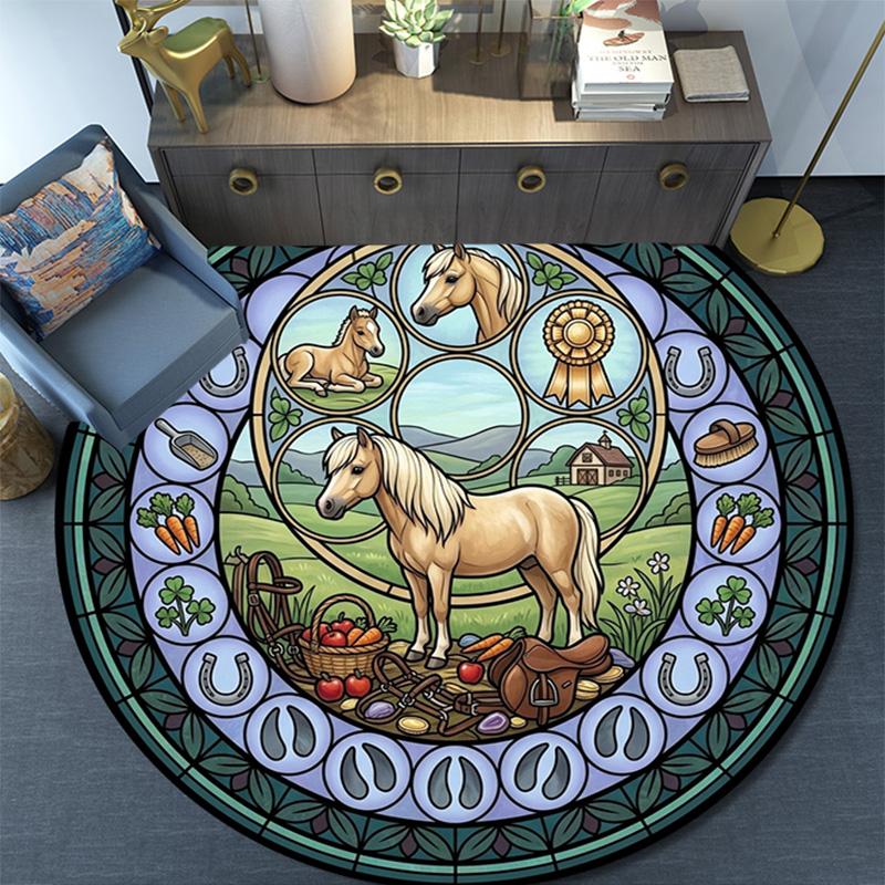 Sheep Nature Symbols Round Area Rug Under Office Chairs Bedroom Living Room Home Decor