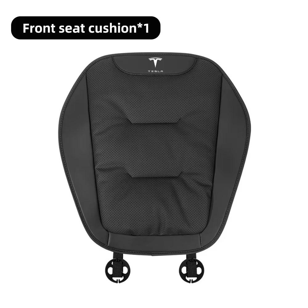 Car Seat Cushion Cover For Tesla Model 3 S X Y Juniper Cybertruck Breathable Nappa Leather Seat Protection Pad Car Accessories Napa Leather&Four Seasons