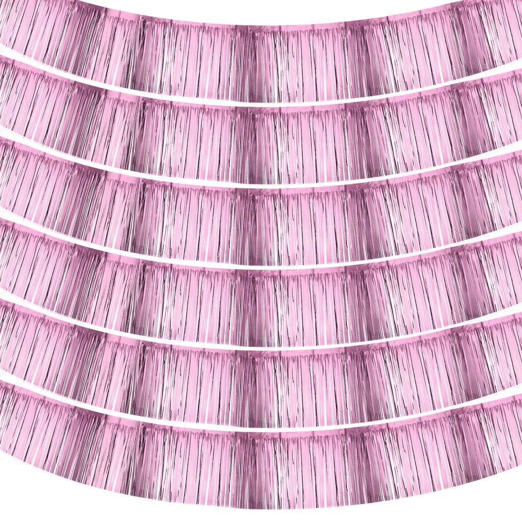 3/4/6pcs Foil Fringe Garland 10 Feet Metallic Tinsel Streamers Fringe Banner Wall Hanging Curtain Backdrop for Decoration