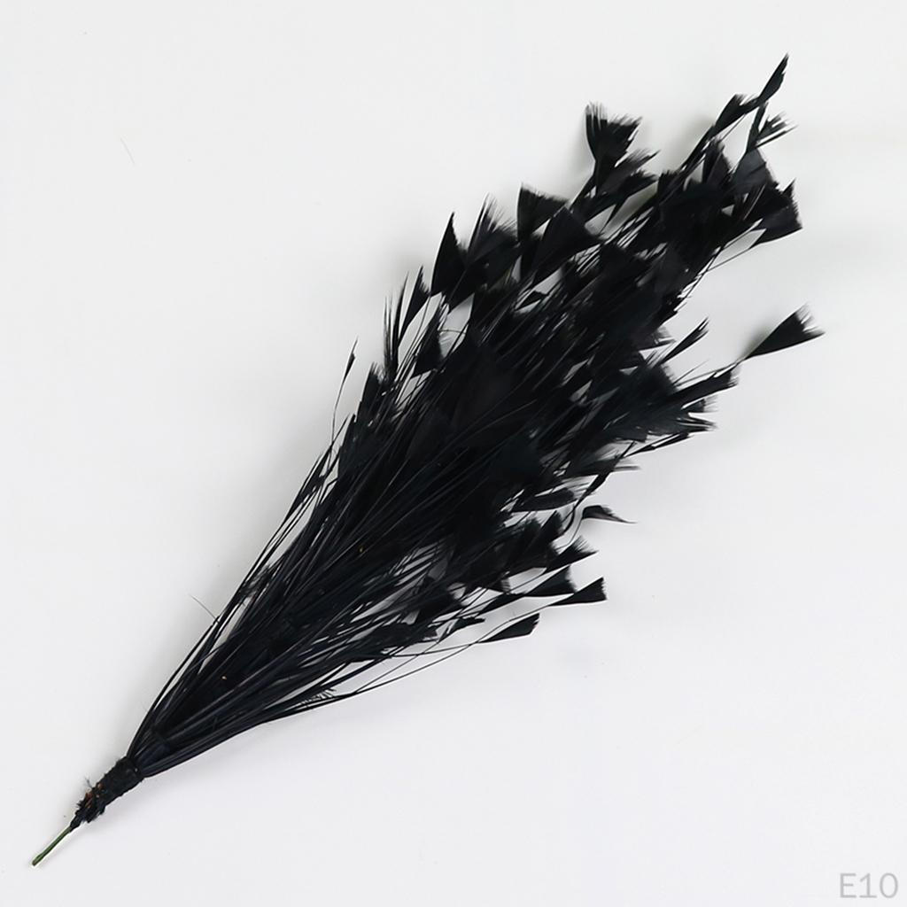 25 30cm Colored Chicken Feather Sprays On Wire For Florist Decor