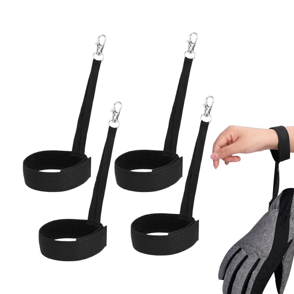 4Pcs Ski Glove Wrist Strap Glove Holder Sport Glove Strap Elastic Wrist Snowboard Skis Mountaineering Outdoor Sport Straps