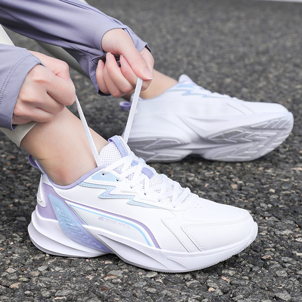 361 Slip Resistant Abrasion Resistant Low top Casual Running Shoes Women's White Blue Purple 682512227F-2