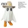 Weiße Geisterdekoration Halloween Cowboy-Statue, Gruselige Harzfigurine, Westliche Tischdekoration Skulptur mit Stiefel und Hut für Kaminsims, Etagen
