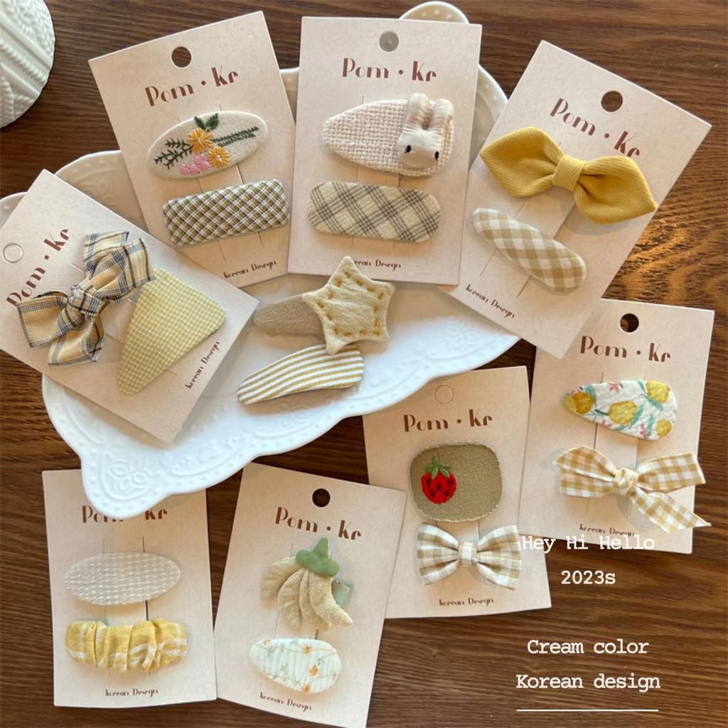 Autumn Cute Bowknot Hairpins Women Girls Kids Plaid Hair Clips Barrettes Accessories Hairclip Headdress Headwear Ornaments