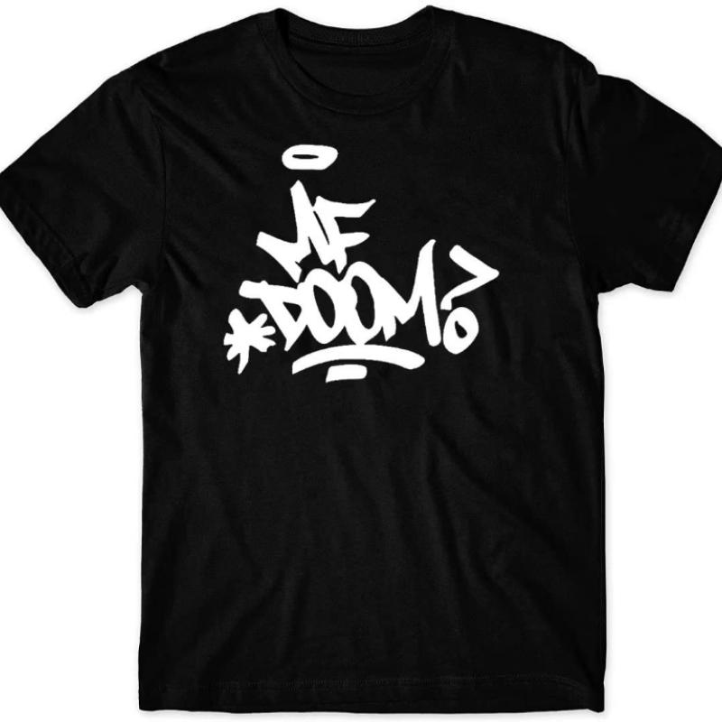 MF DOOM Rapper Grafické Bavlněné Tričko Unisex Denní Ležérní Top Módní Vše-ladící Volná Černá Bílá Trička Muži Ženy Krátký Rukáv