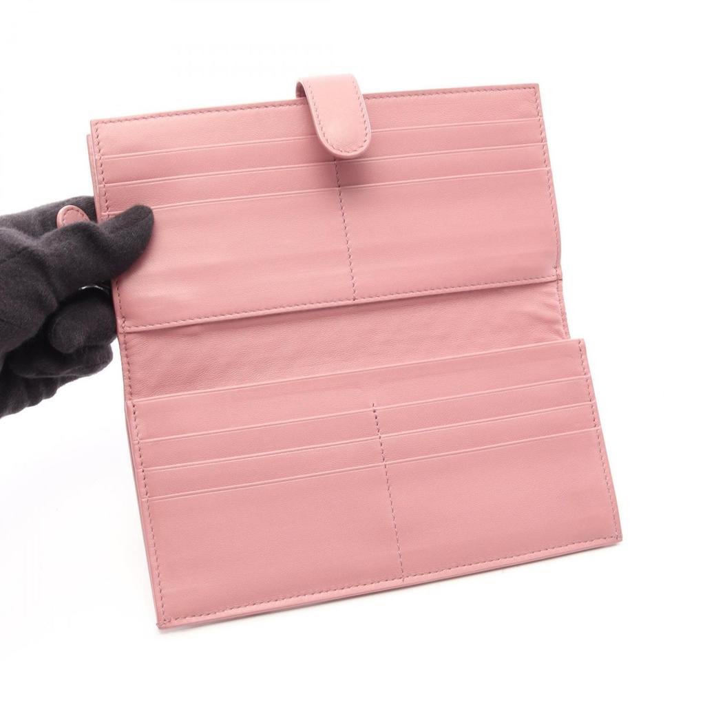 Used BOTTEGA VENETA Intrecciato Bifoldpurse Leather Pink Used Women