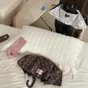 Summer Polka Dot Folding Umbrella 8 Ribs Windproof U Shape Handle Lightweight Manual UV Sunshade Rainproof Dual Use