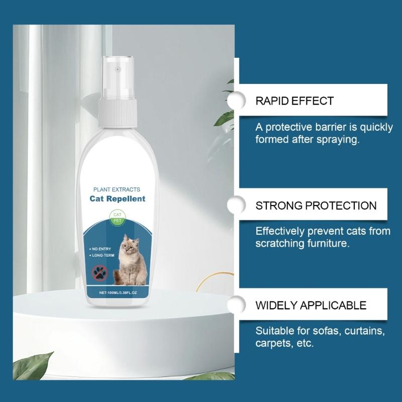 Cats Deterrents Spray Indoor Anti-Scratch Spray Training Aid No Scratch Spray 100ml for Carpet Furniture Drapes Fabric
