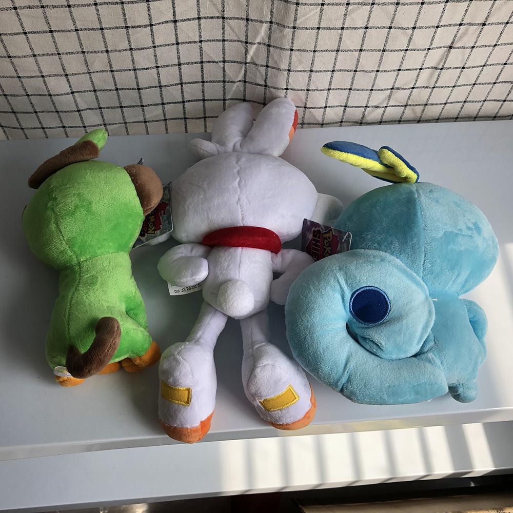Sobble Scorbunny Grookey Cartoon Elf Figure Plush Soft Stuffed Collection Toys for Children Christmas Gift Peluche