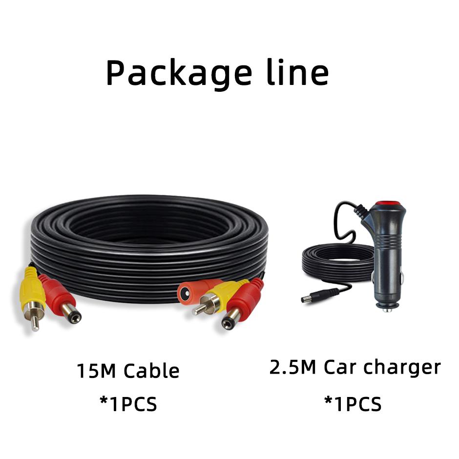 AV RCA Video Cable For Rear View Camera and Monitor DC Car Cigarette Lighter Video Extension Cable 2 In 1 RCA Video Power Cable