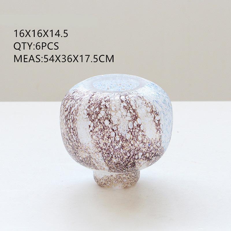

Luxury Gradient Glass Vase Small Round Ball Home Decor for Living Room Dining Table Flower Arrangement