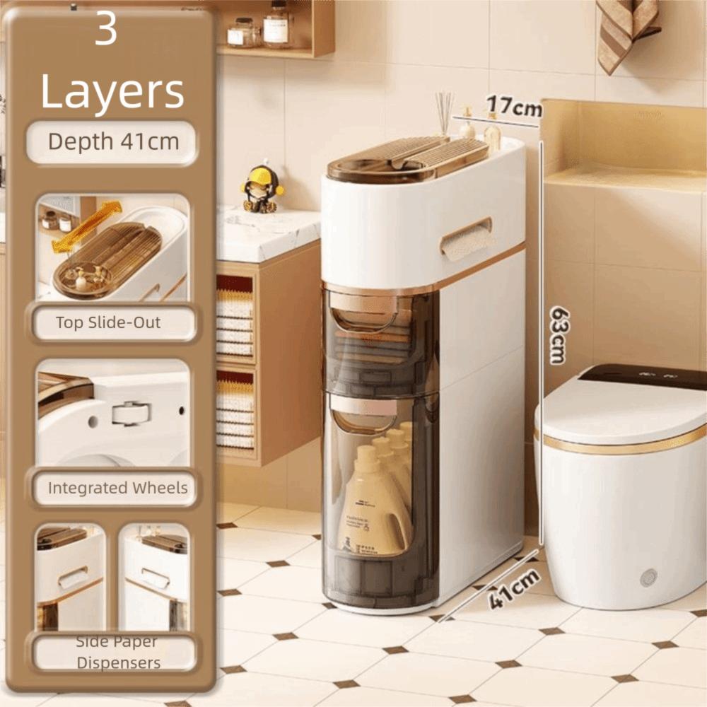 Large Capacity Gap Storage Organizer Movable Plastic Storage Rack  Small Spaces