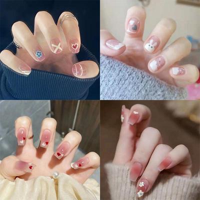 Rouge Tragbare Falsche Nagelspitzen - Beliebter Europäisch-Amerikanischer Französischer Stil
