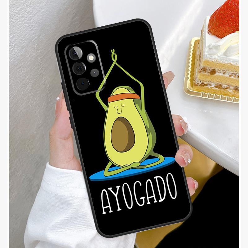 Funny Cartoon Avocado Case For Samsung Galaxy A55 A35 A15 A14 A34 A54 A73 A53 A33 A23 A13 A12 A32 A52 A51 Cover