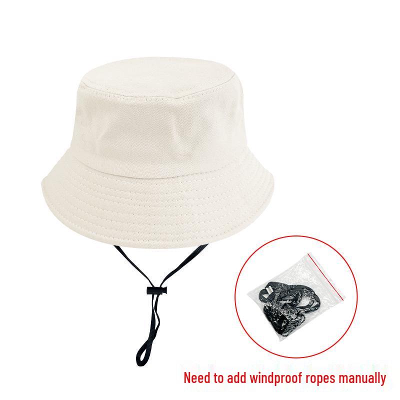 

Детская регулируемая хлопковая панама однотонной расцветки - европейский и американский стиль для мальчиков и девочек With Cord (7-10 years, Head 54-56cm) легкие хаки