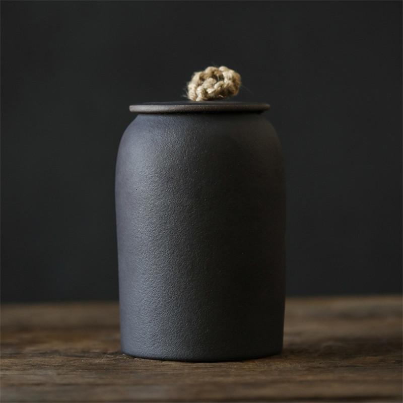 Ceramic Tea Caddies Coarse Pottery Moisture-proof Canisters Sealed Can Storage Tank Food Container