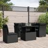 VidaXL Garden Lounge Set 6 Pcs with Cushions Black Braided Resin 3266585