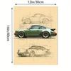 Modern Sports Car Racing Canvas Poster with Pine Frame - Home Decor