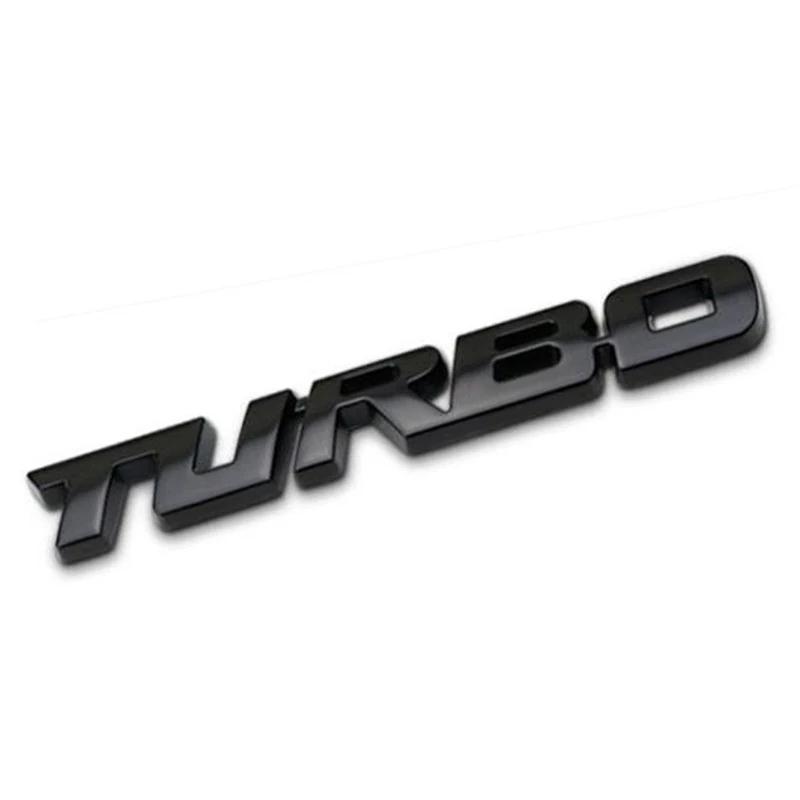

3D Turbocharged Car Sticker Turbo Metal Alloy Badge Rear Side Marking Decorative Modification Accessory for Vehicle чёрный