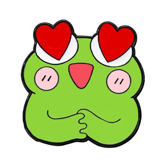 Brooch Pin Cartoon Design Frog Pin Hand-Painted Zinc Alloy Enamel Glaze Suits A