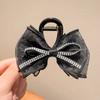 Mesh Bow Rhinestones Hair Clip for Women elegant Hair Clamp Fashion Girl Ponytail Clip Hair accessories