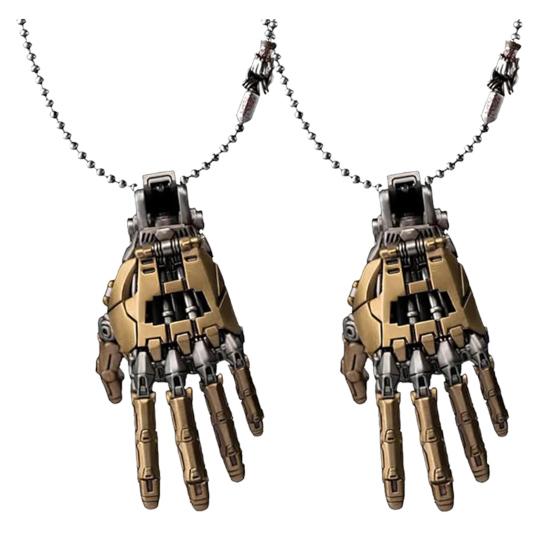 Steampunk-halskjede Legeringshalskjede med mekanisk bionisk håndanheng Robotsmykker Gave til menn og kvinner Cyberpunk-entusiaster