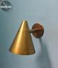 Mid Century Brass Cone Wall Sconce - Italian Bedroom Light
