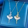Elegant Ballet Girl Zirconia Pendant Necklace - Romantic Clavicle Chain Jewelry for Women