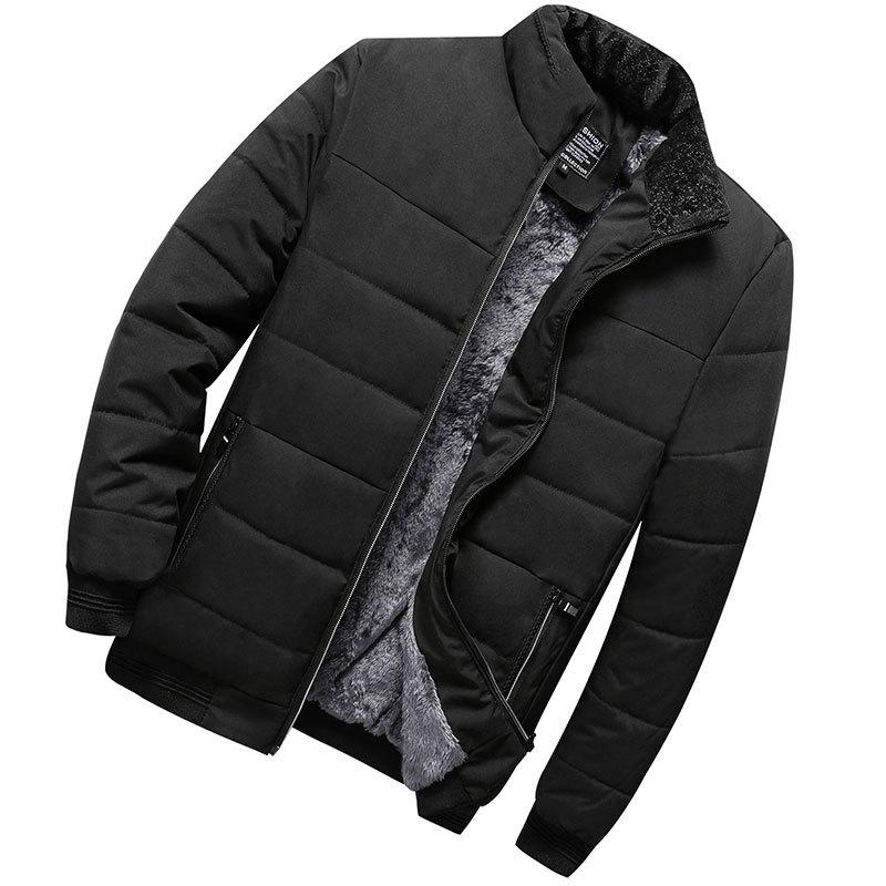 Men's Winter Windproof Fleece Lined Jacket Warm Breathable Zip-Up Sherpa Lined Coat Comfortable Long Sleeve Casual Jackets for Men Plus Size M-4XL
