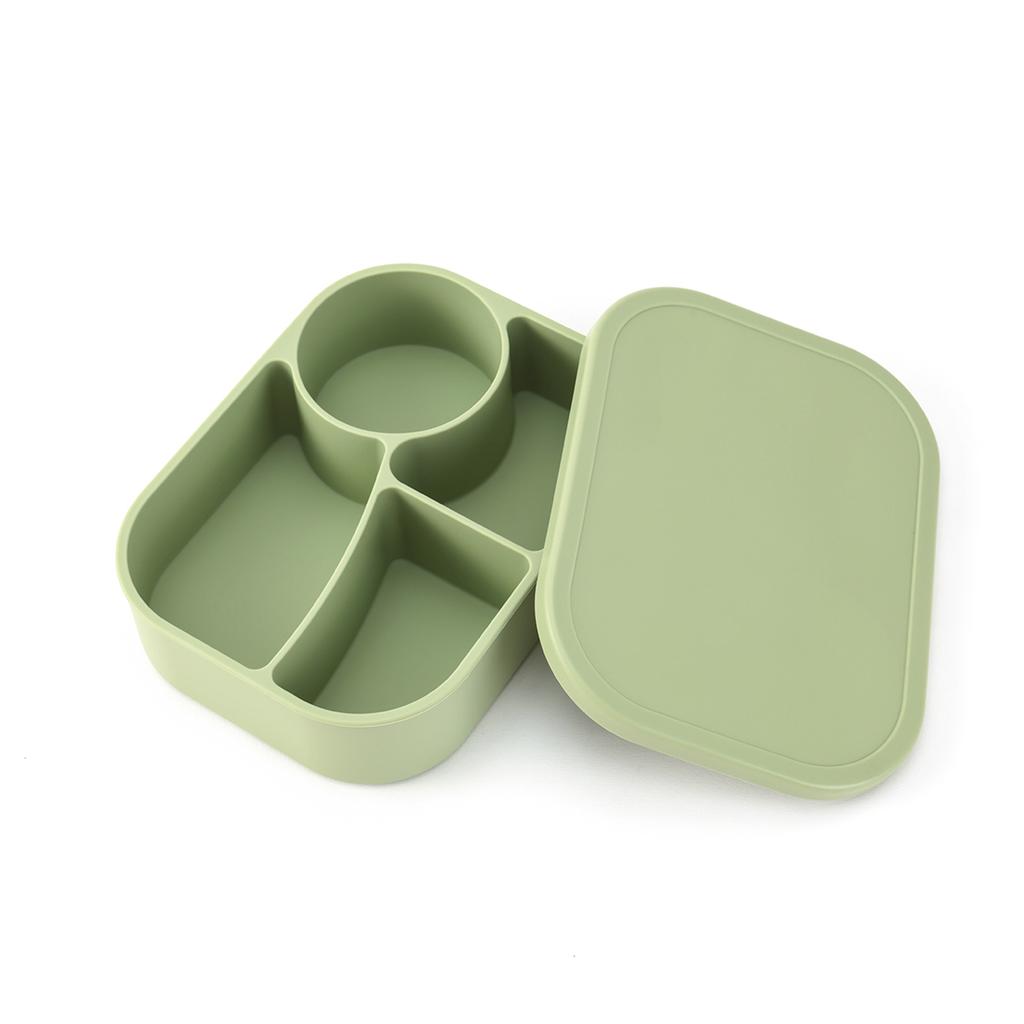 Color Kids 1 Peça Lancheira Silicone 4 Compartimentos Sem BPA Segura para Micro-ondas e Lava-louças à Prova de Vazamento Essenciais para Alimentação Bento