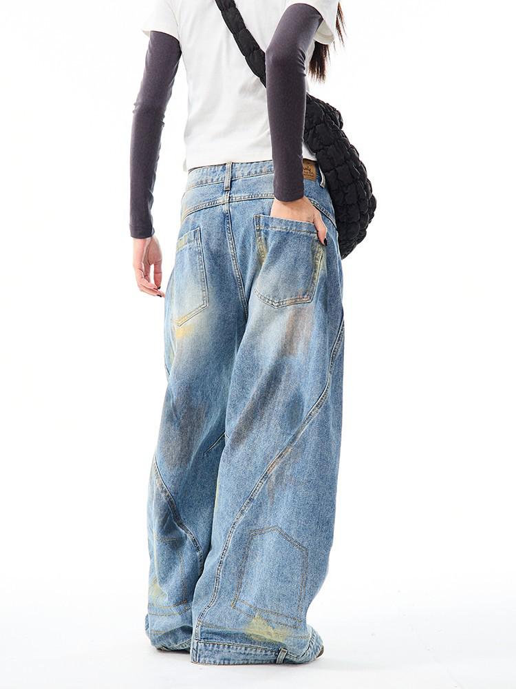 Unisexové vintage džíny Wasteland Scimitar: Volné, Rovné nohavice, Roztrhané Široké nohavice