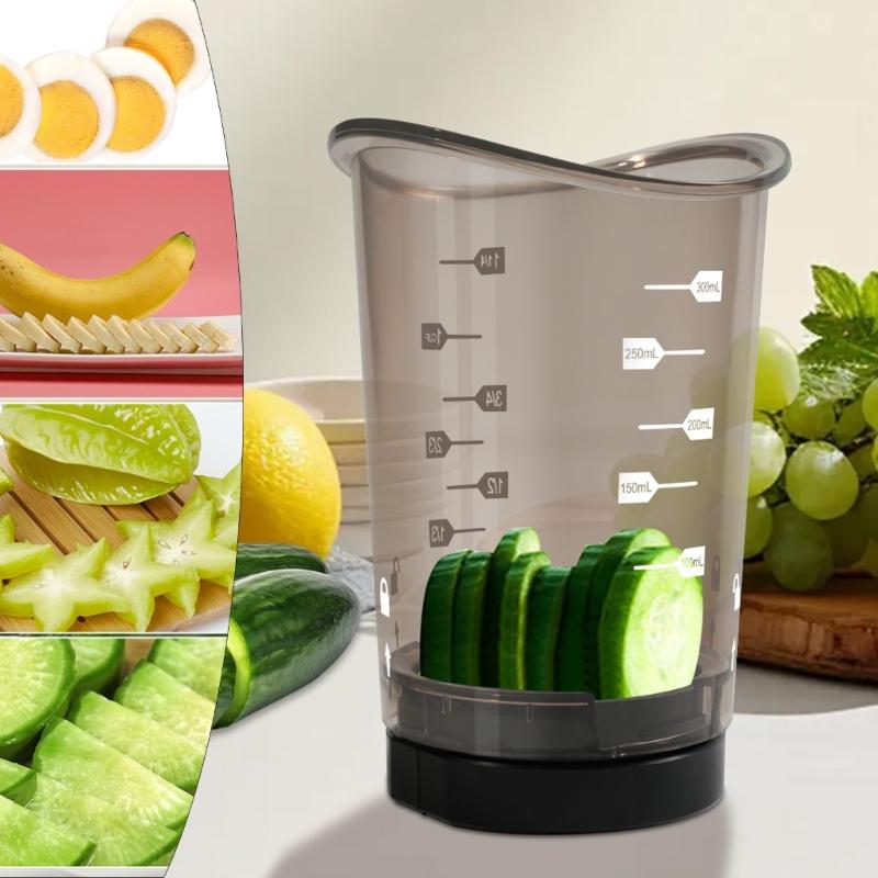 Portable Cup Slicers Manual Vegetable Food Chopper Efficient Fruit Strawberry Slicers Cup Fruit and Vegetable Slicing Tool