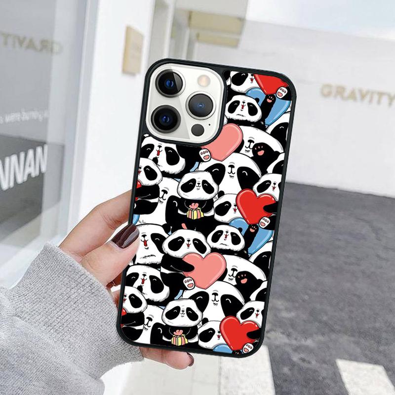 China Panda Creative Hard Phone Case For iPhone 17 Air 15 16 Cover  11 13 14 Pro Max 12 Plus Max Fundas