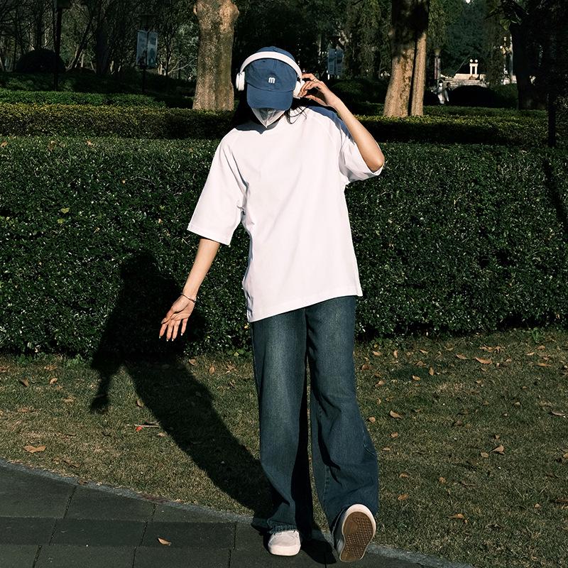 

2024 Spring/Summer Plus Size Women s White Raglan Sleeve Casual T-shirt, Japanese/Korean Style L (140-160 jin)