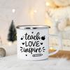 Teach Love Inspire Teacher Coffee Enamel Mug Mugs Coffee Cups Personalized Gifts Customizable Cup Cupshe Unusual Tea Cup Beer