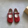 Fashion Red Design Sensation Mary Jane Split-Toe Women's Shoes Spring Autumn New Korean Style Pig Hoof Single Shoes Fashionable Casual
