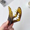 2025 New Leopard Print Heart Claw Clip for Women – Elegant, Non-Damaging, Large Capacity Hair Accessory for Half-Up Hairstyles