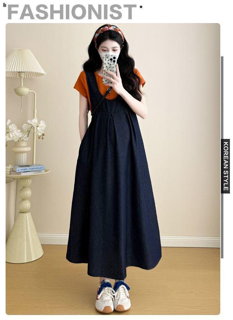 Maternity Summer Strappy Dress - Flattering Loose Fit for Outings
