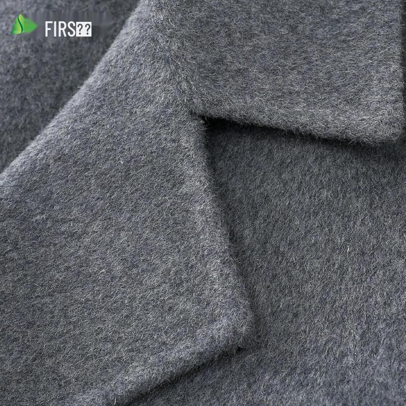 Shanshan Men's Long Double-Faced Wool Blend Overcoat