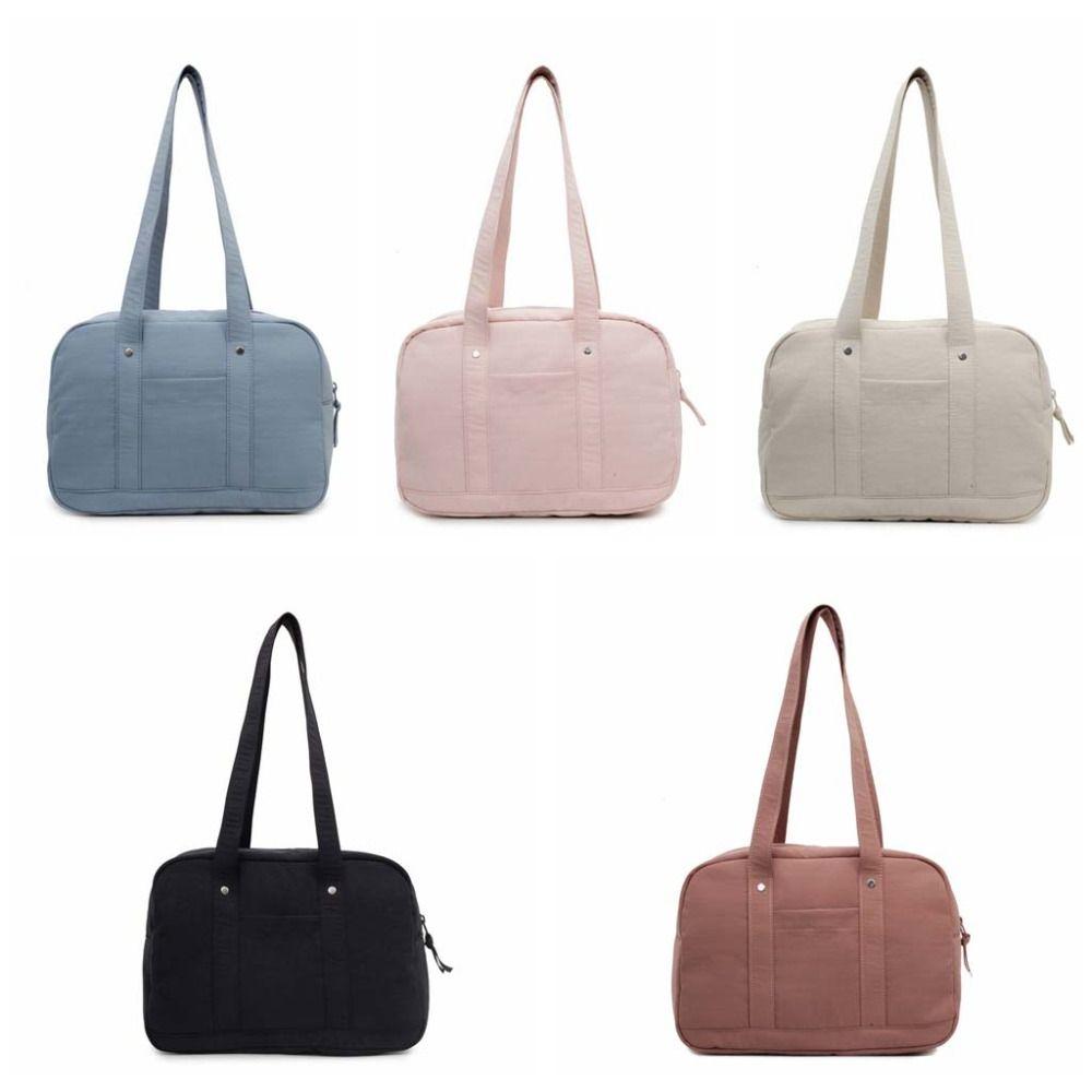 Solid Color Women Shoulder Bag Korean Style Simple Tote Bag Simple Casual Underarm Bag  Girls