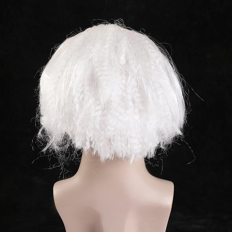 Halloween Cosplay Grandpa Artificial Synthetic Wig Props Funny Dress Up Bald Old People White Short Hair Headgear
