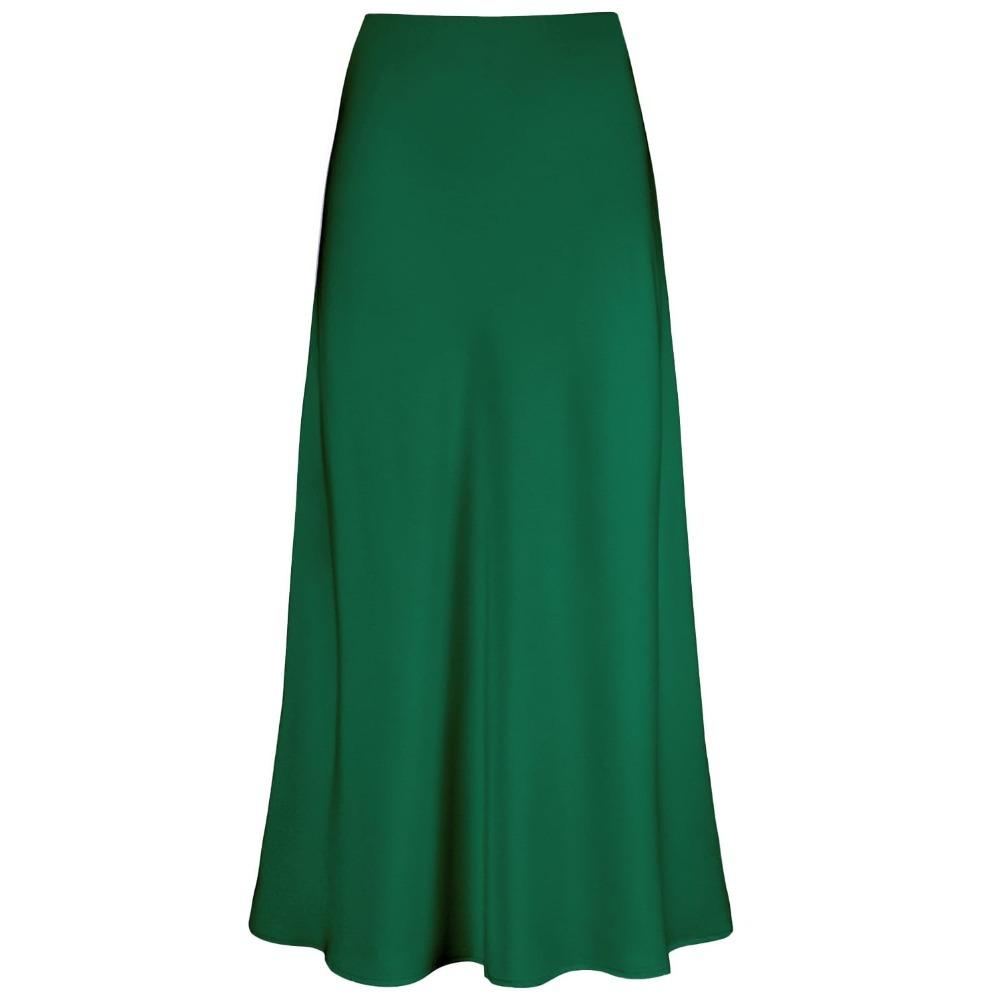 Women's Smooth Satin High Waist Bodycon Maxi Skirt Elegant Draped Mermaid Long Skirt