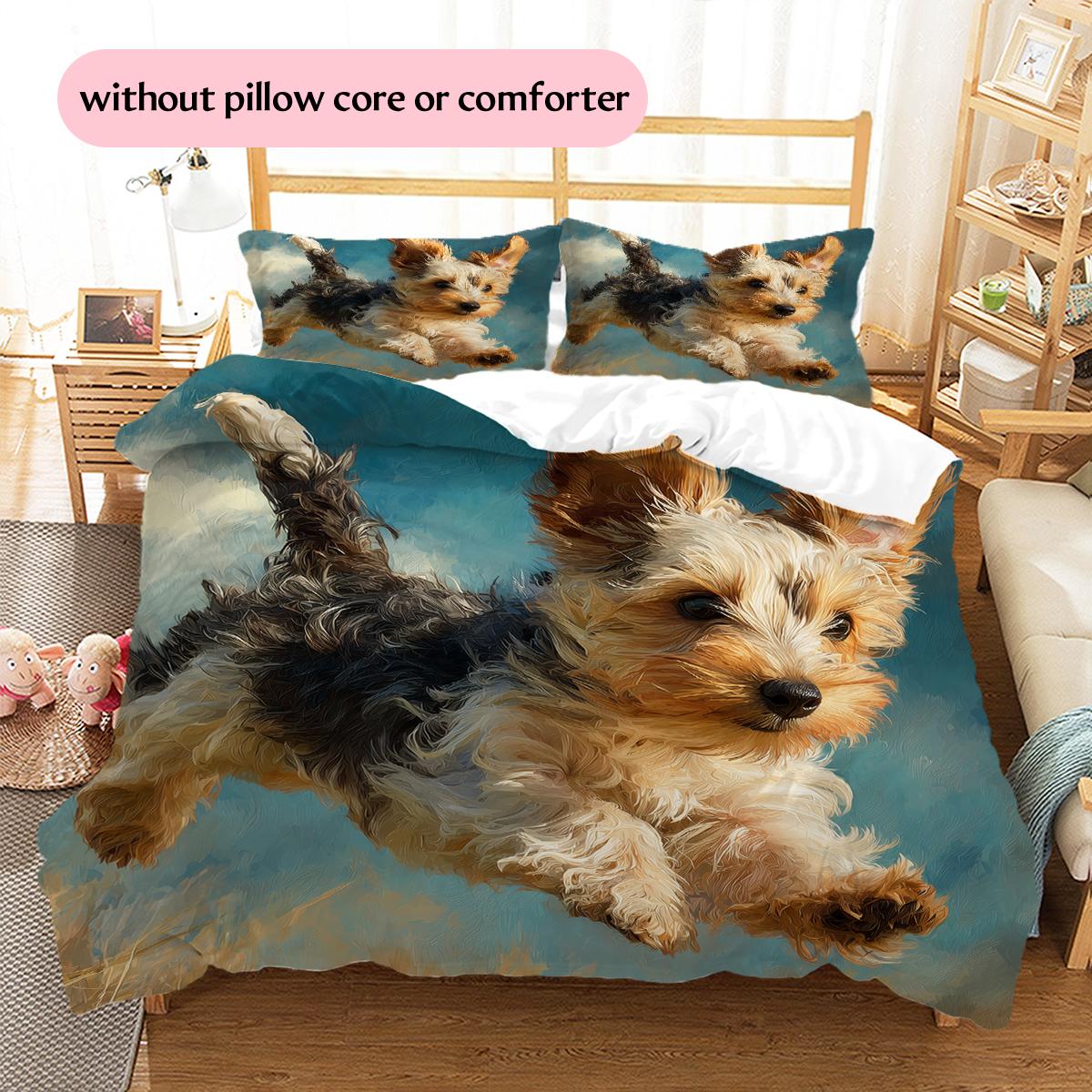 

Yorkshire Terrier Pattern Bedding Home Decoration Birthday Gift (1 * duvet cover + 2 * pillowcase, without core) 135x200cm