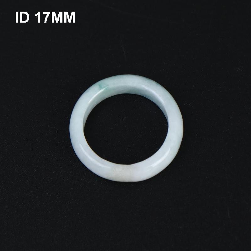 1 Pcs A Grade Jadeite Ring For Men And Women White Ice Type Finger Ring Simple Style Unisex Ring